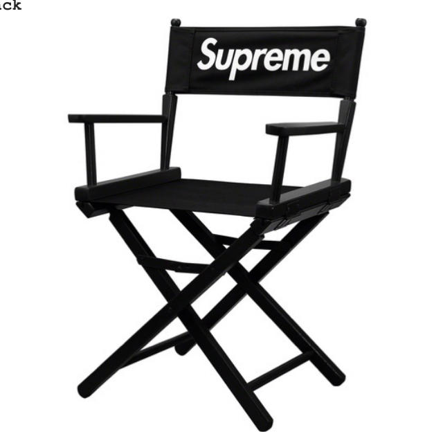 高い品質 Supreme - 黒 ブラック supreme   椅子 ディレクターズチェアー 折り畳みイス