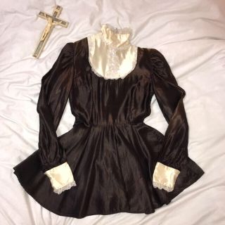 ロキエ(Lochie)のVintage satin dress onepiece(ミニワンピース)