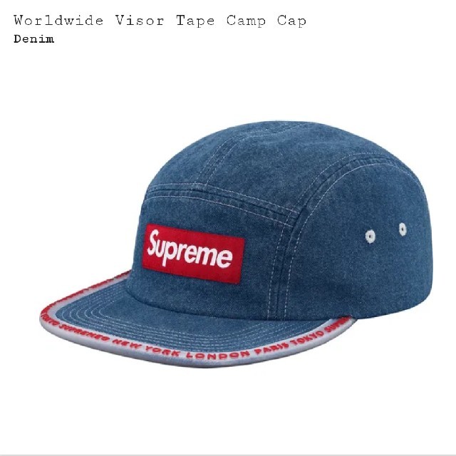 Supreme Worldwide Visor Tape Camp Capキャップ