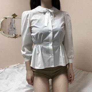 フラワー(flower)のVintage  white cotton blouse(シャツ/ブラウス(長袖/七分))