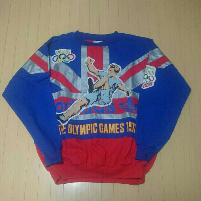 adidas - 90'S vintage adidas オリンピック総柄スウェットの adidas - 90'S vintage adidas オリンピック総柄スウェットの