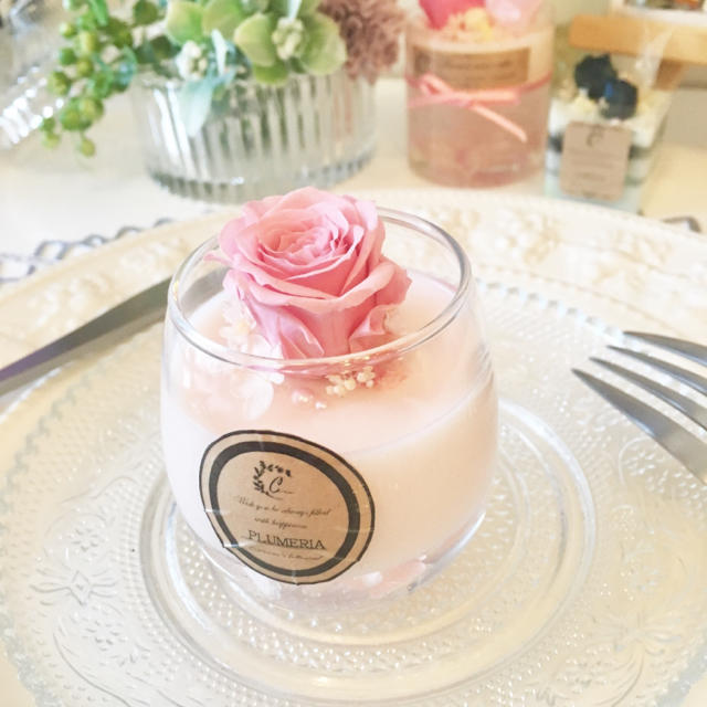 rose vanilla pink ※アロマワックス ハンドメイドのインテリア/家具(アロマ/キャンドル)の商品写真