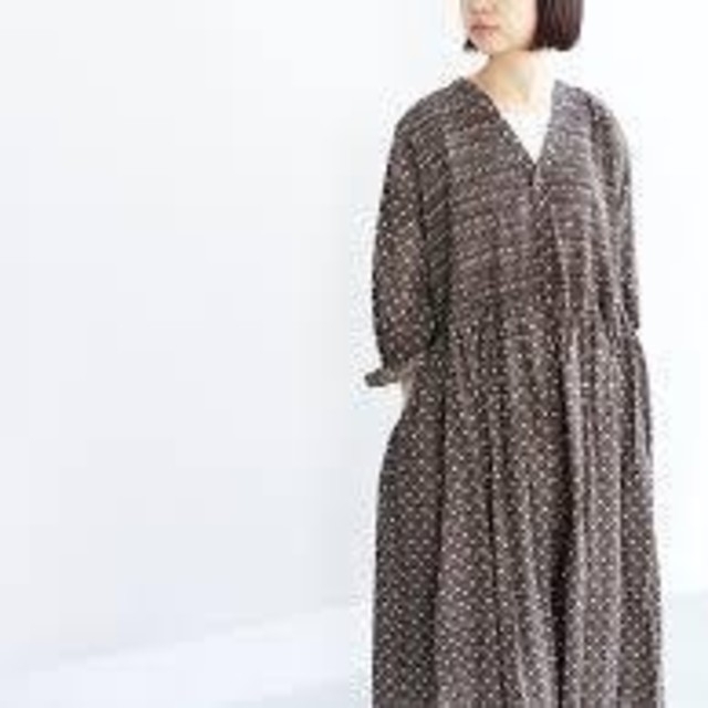 美品 maison de soil カシュクールワンピース グリーン