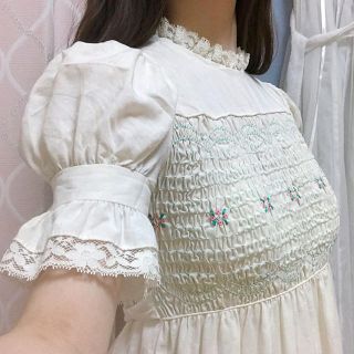 グリモワール(Grimoire)のVintage romantic puff sleeve dress(ロングワンピース/マキシワンピース)