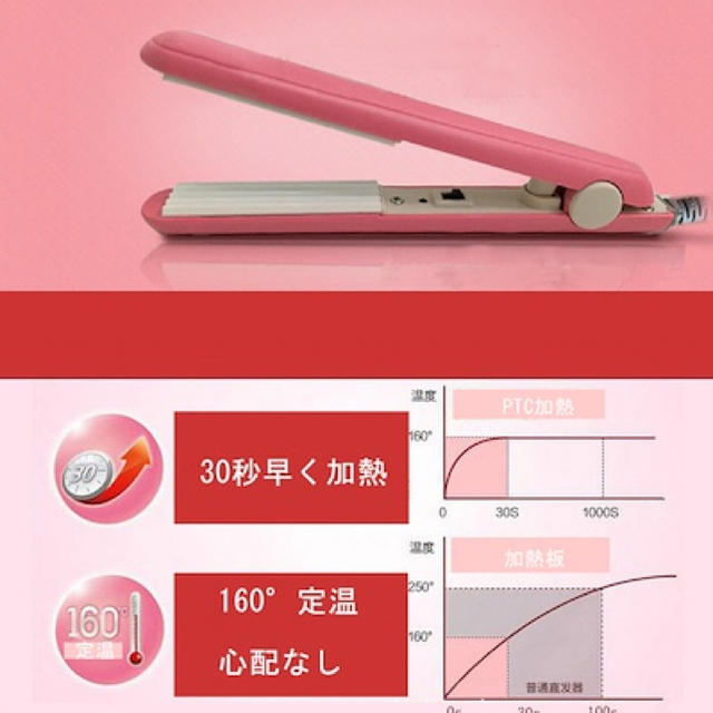 新品❣️コンパクト2WAYヘアアイロン ピンク スマホ/家電/カメラの美容/健康(ヘアアイロン)の商品写真