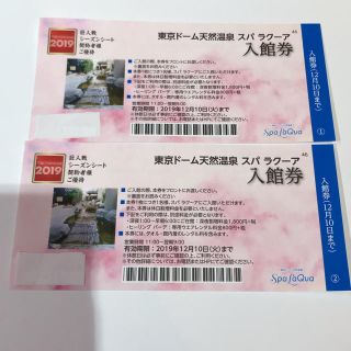 スパ ラクーア 入館券 2枚セット(遊園地/テーマパーク)