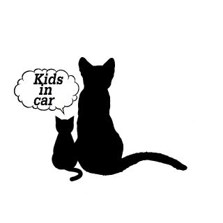 キャットKIDS IN CARカッティングステッカー　猫　ステッカー(その他)