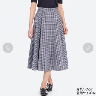 ユニクロ(UNIQLO)のギンガムチェックスカート(ロングスカート)