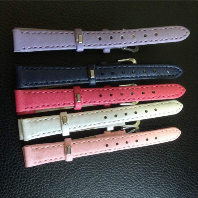 送料無料 腕時計 交換用 女性レザーベルト 12mm 選べるカラー レディースのファッション小物(腕時計)の商品写真