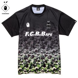 アベイシングエイプ(A BATHING APE)のサイズL BAPE x FCRB GAME SHIRT サッカー シャツ(Tシャツ/カットソー(半袖/袖なし))