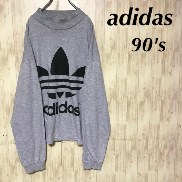 adidas(アディダス)の美品 90's adidas ロングスリーブTシャツ ビッグトレフォイルロゴ メンズのトップス(Tシャツ/カットソー(七分/長袖))の商品写真