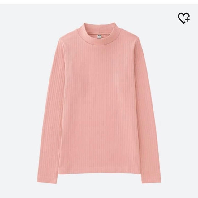 UNIQLO(ユニクロ)のUNIQLO ユニクロ☆リブハイネックT ピンク レディースのトップス(カットソー(長袖/七分))の商品写真