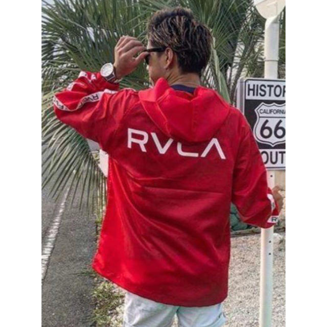 Mカラーレッド素材新品★定価以下 RVCA アノラックジャケットM ナイロンパーカー