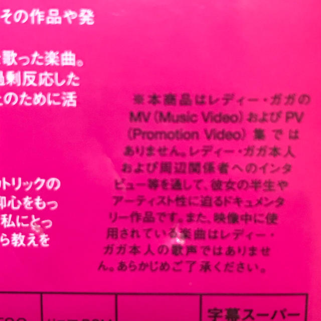 宝島社(タカラジマシャ)の★レディーガガ★LADY GAGA★DVD★ビハインドザポーカーフェイス★ エンタメ/ホビーのエンタメ その他(その他)の商品写真