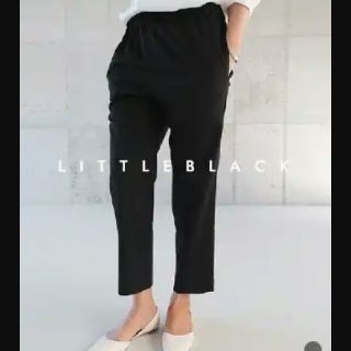 リトルブラック(LITTLE BLACK)のLITTLE BLACK ウエストストリング イージースラックスパンツ ブラック(カジュアルパンツ)