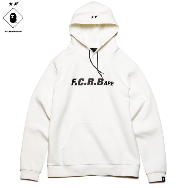 BAPE  FCRB  コラボ  スウェットフーディー  白Mブリストルエイプ