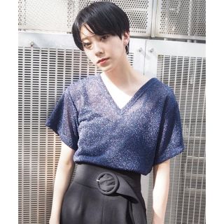 ムルーア(MURUA)のMURUA  VネックラメTシャツ(Tシャツ(半袖/袖なし))