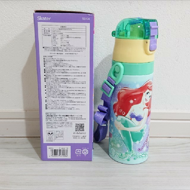 Disney(ディズニー)の新品 プリンセス アリエル ワンプッシュダイレクトステンレスボトル 470ml キッズ/ベビー/マタニティの授乳/お食事用品(水筒)の商品写真