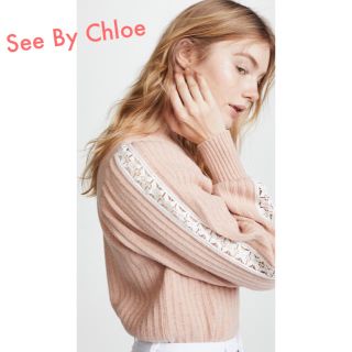 シーバイクロエ(SEE BY CHLOE)のモデル着用！ シーバイクロエ See By Chloe 今期 レース ニット(ニット/セーター)