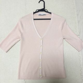 ザラ(ZARA)のＶネックボタンニットトップス(カットソー(長袖/七分))