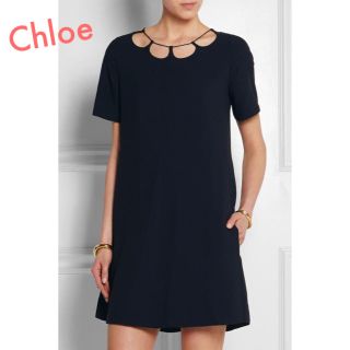 クロエ(Chloe)のクロエ Chloe SS 春夏 オフホワイト カットアウト ワンピース(ひざ丈ワンピース)