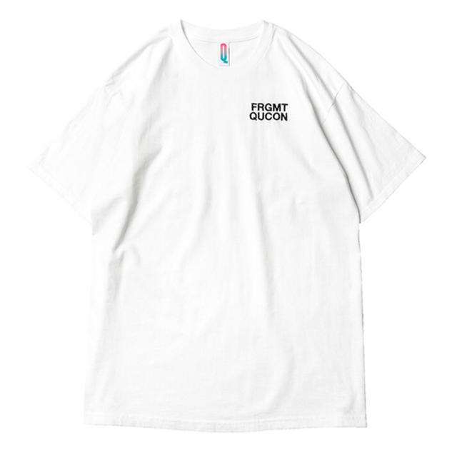 FRAGMENT(フラグメント)のQUCON×FRAGMENT Ｔシャツ Lサイズ 白 フルロゴ メンズのトップス(Tシャツ/カットソー(半袖/袖なし))の商品写真