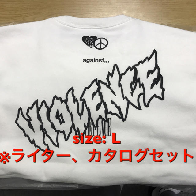 90s 企業 アート 両面 プリント 長袖 ヘンリーネック Tシャツ L 杢灰