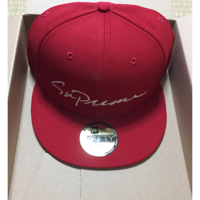 赤 7 5/8 18AW supreme New era CAP