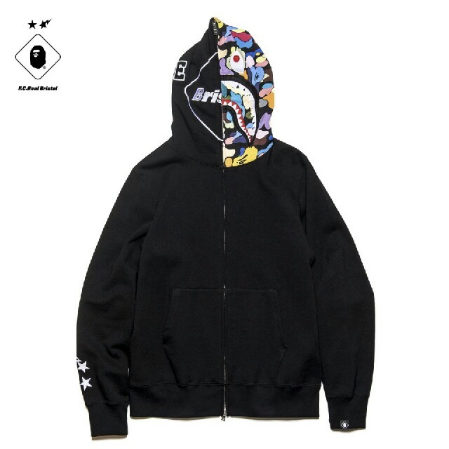 sizeXL bape FCRB SHARK full zip hoodieメンズ