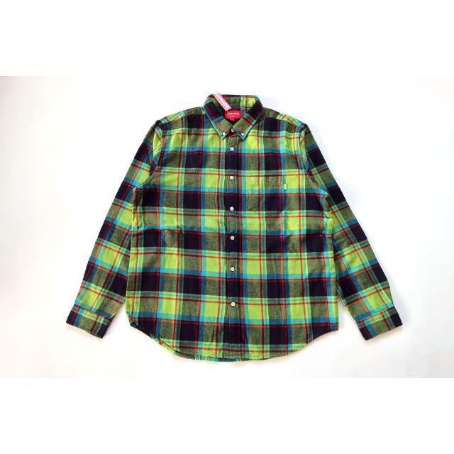 (M) Supreme Plaid Flannel ShirtネルシャツLime