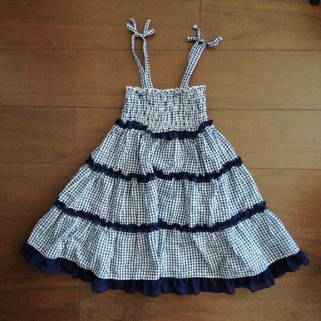 axes femme(アクシーズファム)の子ども　ワンピース　ネイビー キッズ/ベビー/マタニティのキッズ服女の子用(90cm~)(ワンピース)の商品写真