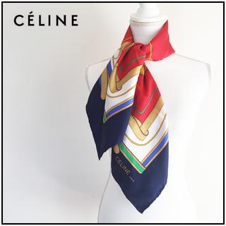 セリーヌ(celine)のCELINE ◆ スカーフ 80s-90s ヴィンテージ ◆ 訳あり(バンダナ/スカーフ)