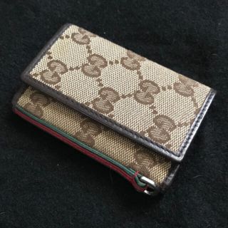 グッチ(Gucci)の訳あり グッチ キャンバス シェリーライン キーケース ホースビット 5本(キーケース)