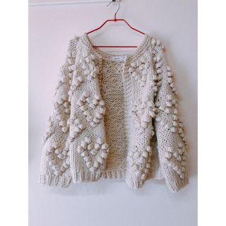 シックウィッシュ(Chicwish)の美品 kae_bonny ハート ポンポン ponpon カーディガン(カーディガン)