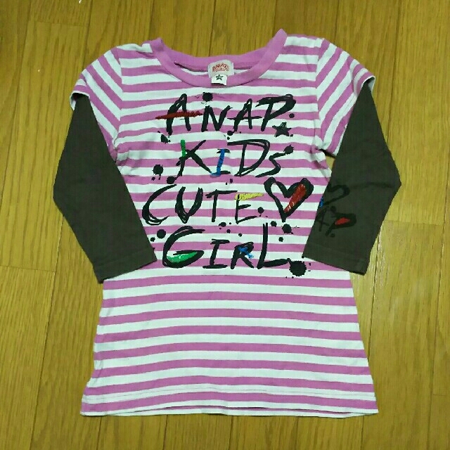 ANAP Kids(アナップキッズ)の最終値下げ ANAP ｷｯｽﾞ  ｻｲｽﾞ100 トップス ボーダー Ｔシャツ キッズ/ベビー/マタニティのキッズ服女の子用(90cm~)(Tシャツ/カットソー)の商品写真