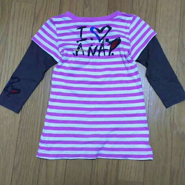 ANAP Kids(アナップキッズ)の最終値下げ ANAP ｷｯｽﾞ  ｻｲｽﾞ100 トップス ボーダー Ｔシャツ キッズ/ベビー/マタニティのキッズ服女の子用(90cm~)(Tシャツ/カットソー)の商品写真