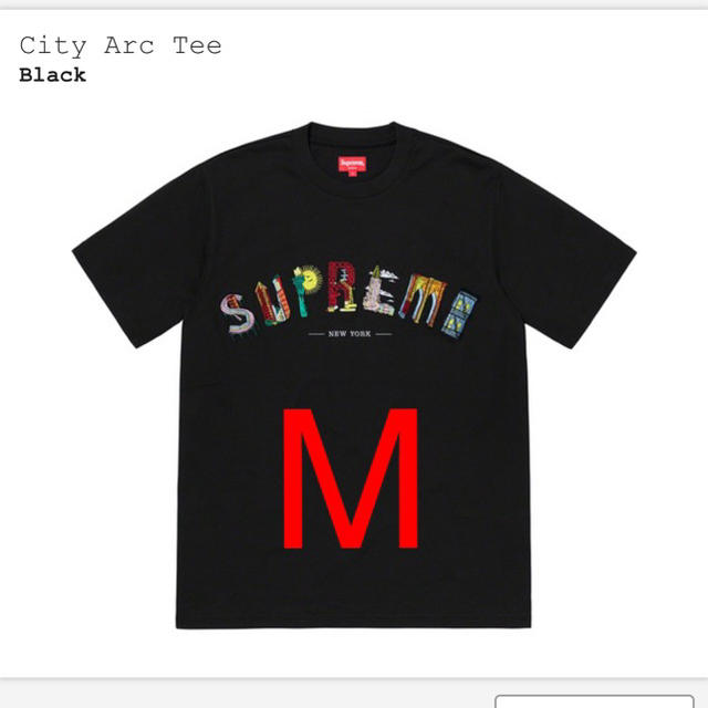 Tシャツ/カットソー(半袖/袖なし)supreme city arc tee 黒 M