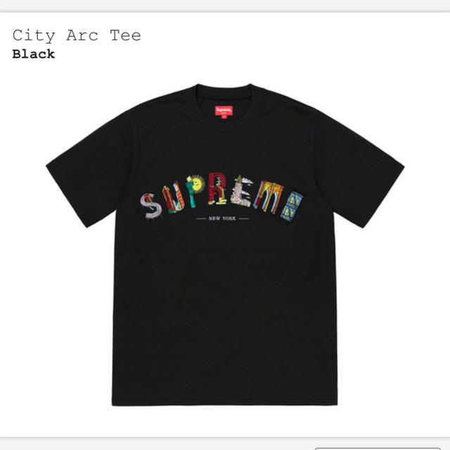 supreme city arc tee black MTシャツ/カットソー(半袖/袖なし)