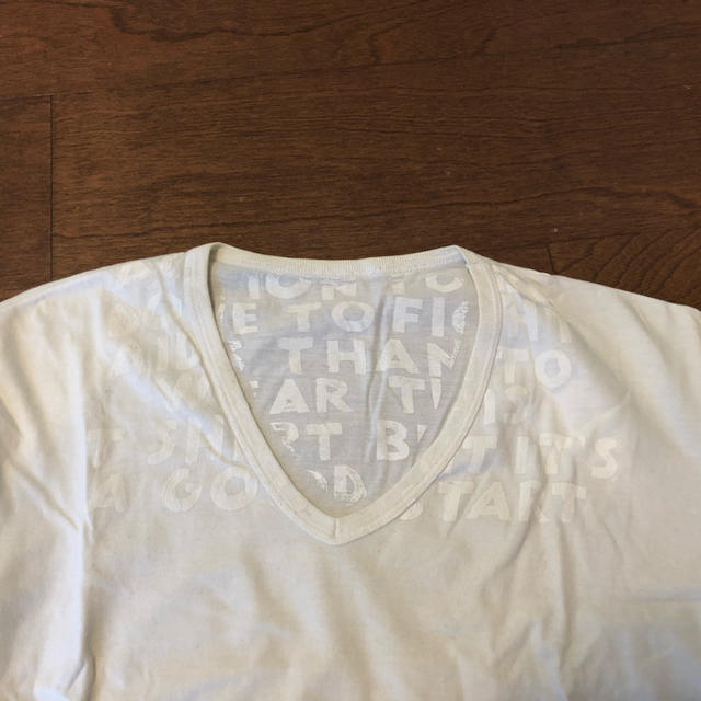 Maison Martin Margiela(マルタンマルジェラ)の[sheeps様専用] マルタンマルジェラ エイズTシャツ 白×白 2001SS メンズのトップス(Tシャツ/カットソー(半袖/袖なし))の商品写真