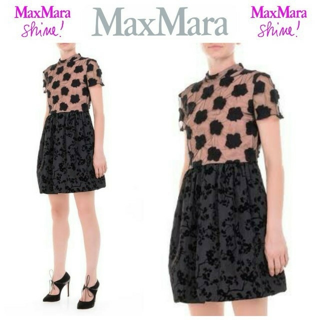 新品 18SS Max Mara Shine! 最高級レース刺繍ワンピース 42