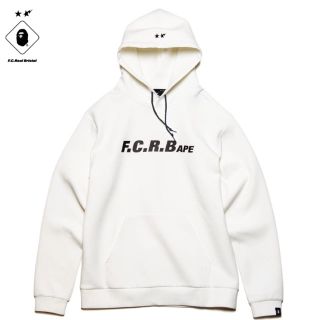 エフシーアールビー(F.C.R.B.)のサイズ L BAPE×F.C.R.B TEAM HOODIE WHITE(パーカー)