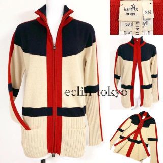 エルメス(HERMES)のエルメス カシミヤ100% ダブル ZIP ニット ジャケット E1303(ニット/セーター)
