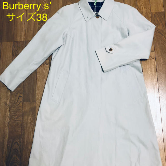 BURBERRY(バーバリー)の◆Burberry s’ ステンカラーコート【38】Mサイズ相当 三陽商会 水色 レディースのジャケット/アウター(スプリングコート)の商品写真