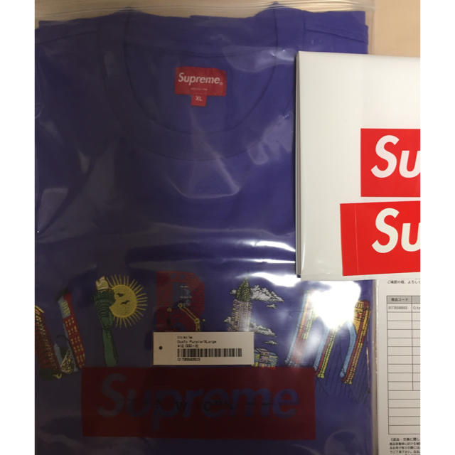 送料込 XL Supreme City Arc Tee パープル