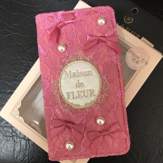 メゾンドフルール(Maison de FLEUR)のメゾンドフルール♡ピンクピンクピンクレースパールiPhoneケース♡(iPhoneケース)