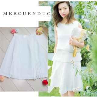 マーキュリーデュオ(MERCURYDUO)の♡新品♡定価12960円♡雑誌掲載♡野崎萌香着用♡プリーツ切替スカート♡(ひざ丈スカート)