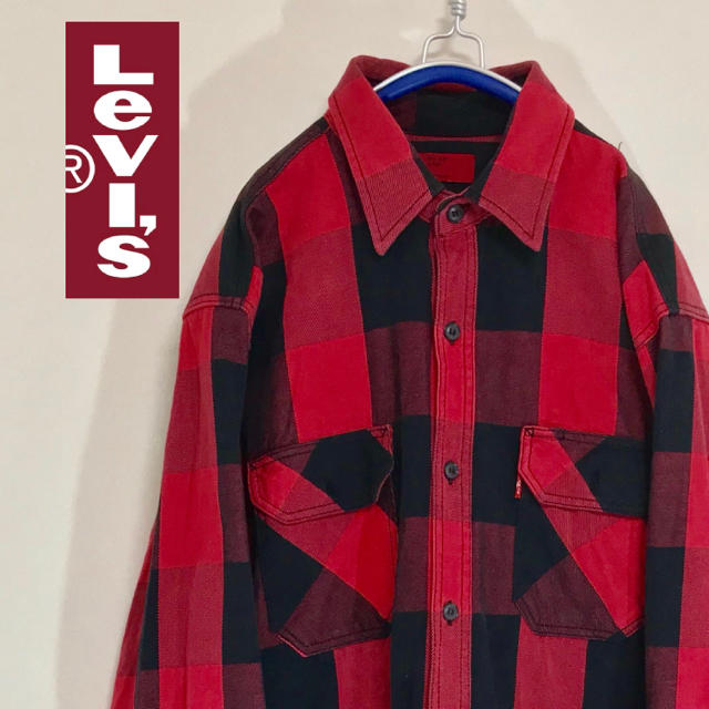 Levi's(リーバイス)の【激レア】リーバイス レッドタブ  赤x黒 ブロックチェック柄ワークシャツ メンズのトップス(シャツ)の商品写真
