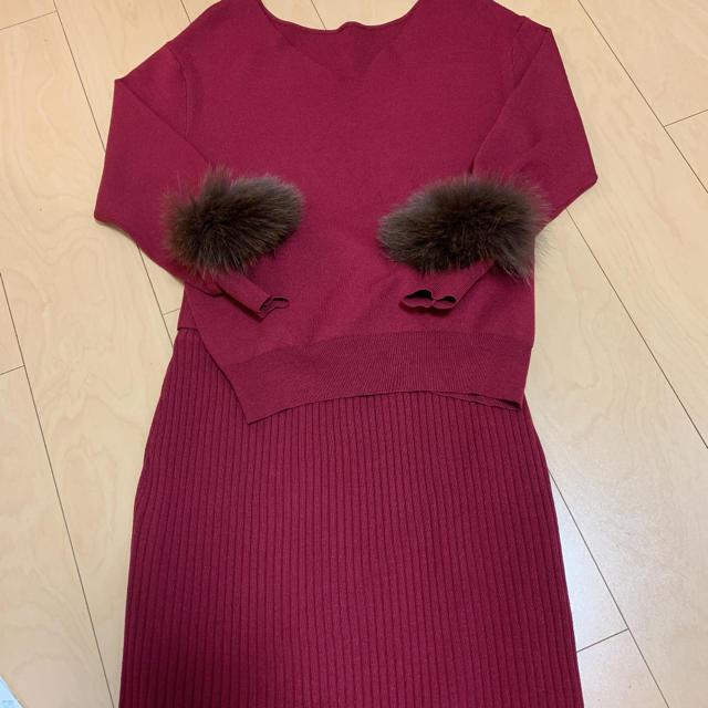 新品♡マイストラーダ袖ファーセットアップ - セット/コーデ お値下げ中✱Mystrada 袖ファーニットセットアップ