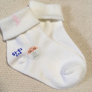 ラルフローレン(Ralph Lauren)の未使用品♡ラルフローレン♡靴下♡13〜15cm♡白♡女の子♡ポニー刺繍♡ピンク♡(靴下/タイツ)