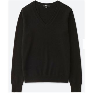 ユニクロ(UNIQLO)のユニクロ ニット セーター カシミヤ100% Lサイズ ブラック(ニット/セーター)